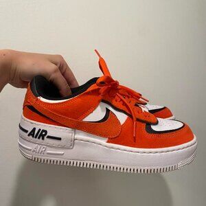 Women's Nike Air Force 1 Shadow Cracked Leather Rush Orange